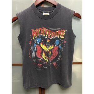 Marvel Wolverine Vintage 1993 Comics Cut Off T-Shirt Size L Single Stitch Black